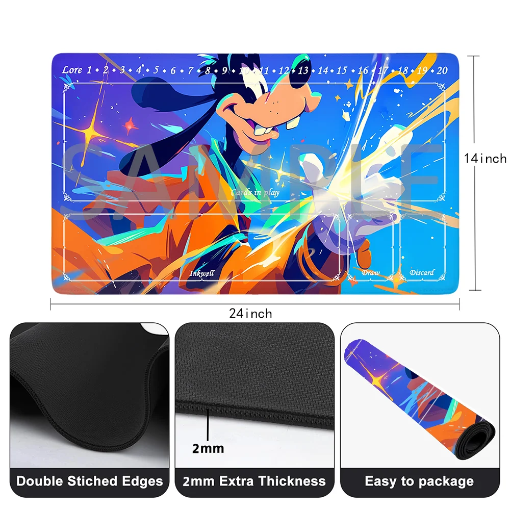 Imagem -02 - Lorcana-trading Card Game Protective Mats Durável Mouse Pad Resistente a Riscos Bolsa de Armazenamento Gratuito Tamanho 24x14