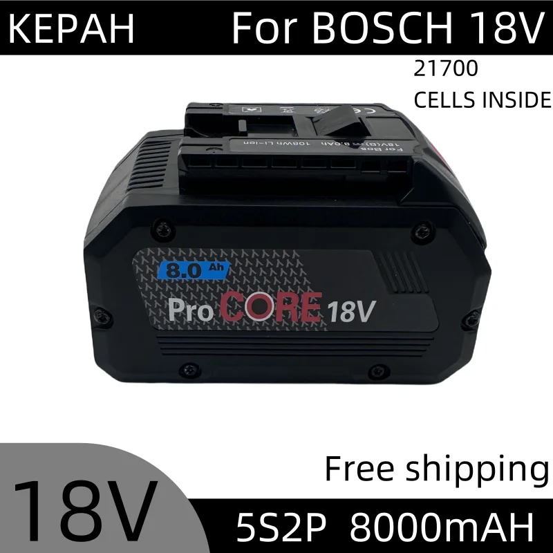 18v 8AH For BOSCH Professional 18V 21700 Battery ProCORE 18V Li-ion Replacement for BAT609 BAT618 with bms