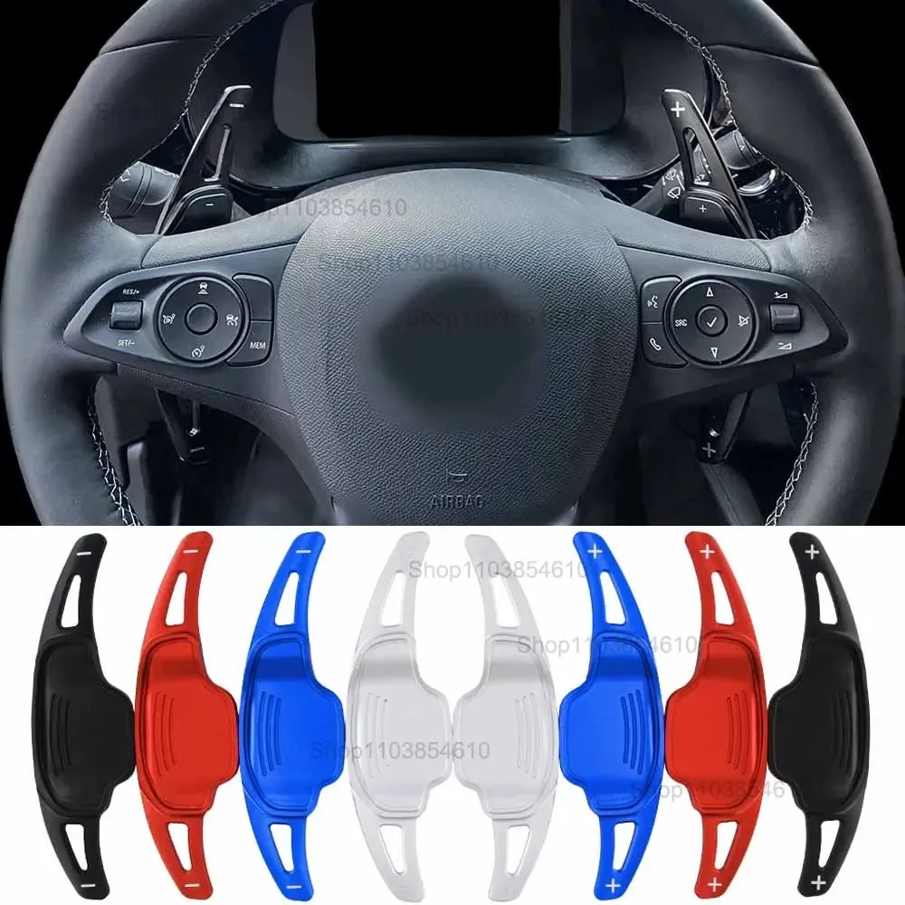 For Opel Corsa F GS LINE Insignia B GSi Grandland X Hybrid4 Mokka Car Steering Wheel Paddle Shift Extension Shifters DSG Sticker