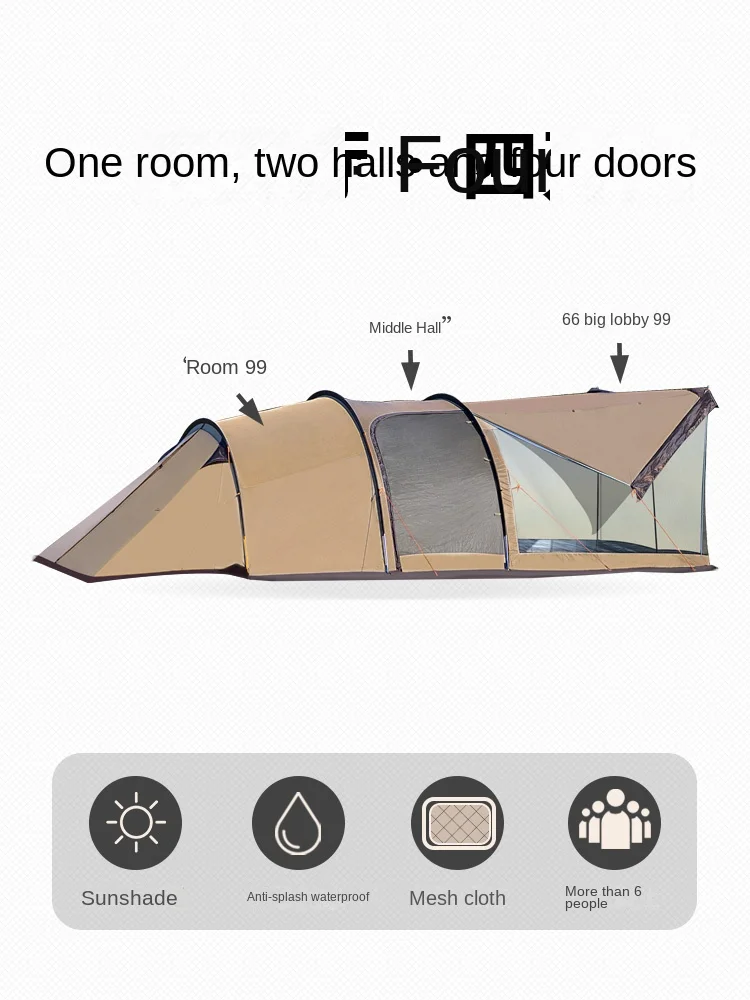 Moqi tunel na zewnątrz wykwintne sprzęt biwakowy jeden pokój dwa hala ze stopu aluminium tunel namiot kempingowy