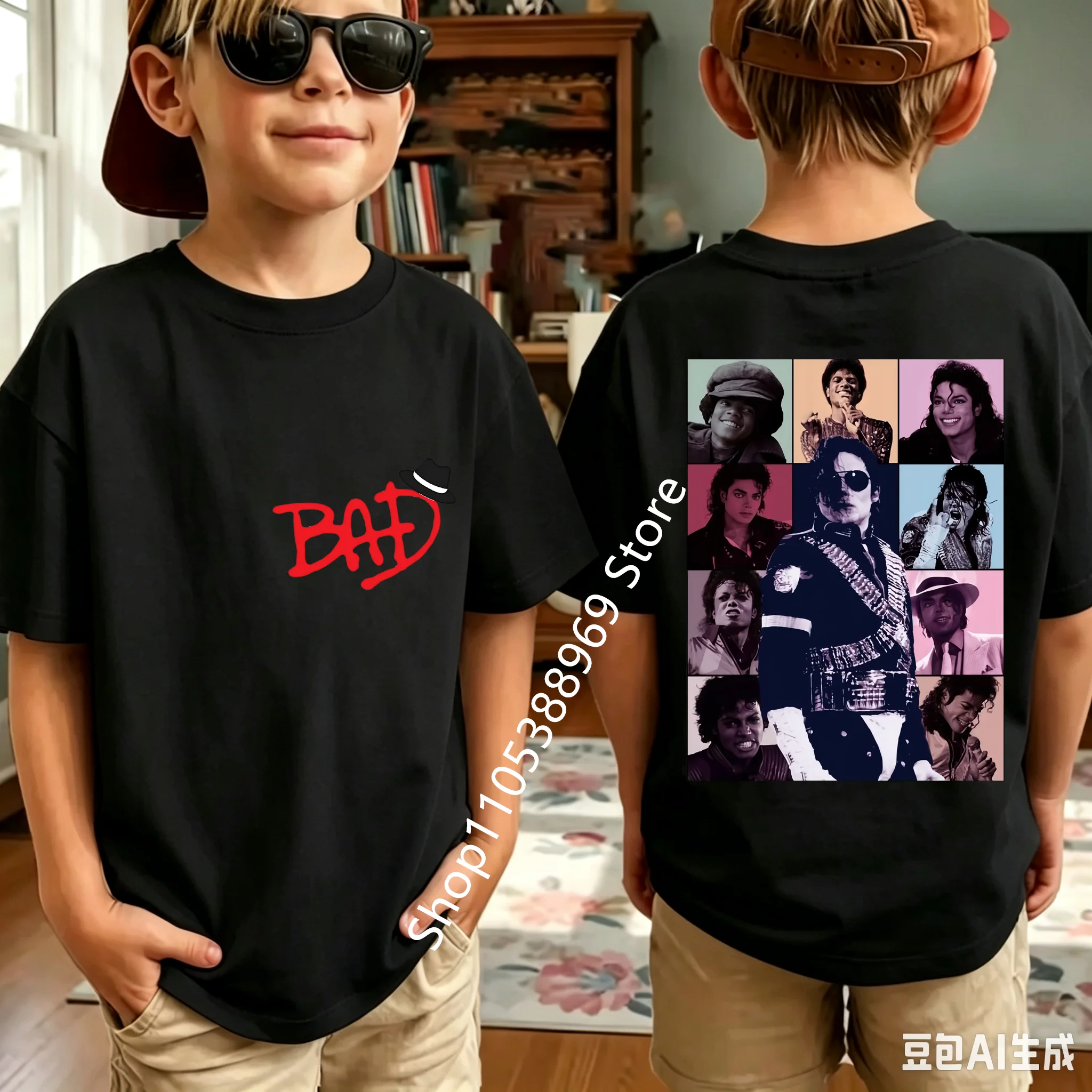 2026 Neues King of Pop Michael Jackson Kinder-T-Shirt, Cartoon-Baumwoll-Oberteile, MJ-T-Shirts für Jungen und Mädchen, Geburtstagsgeschenk – Detail 12