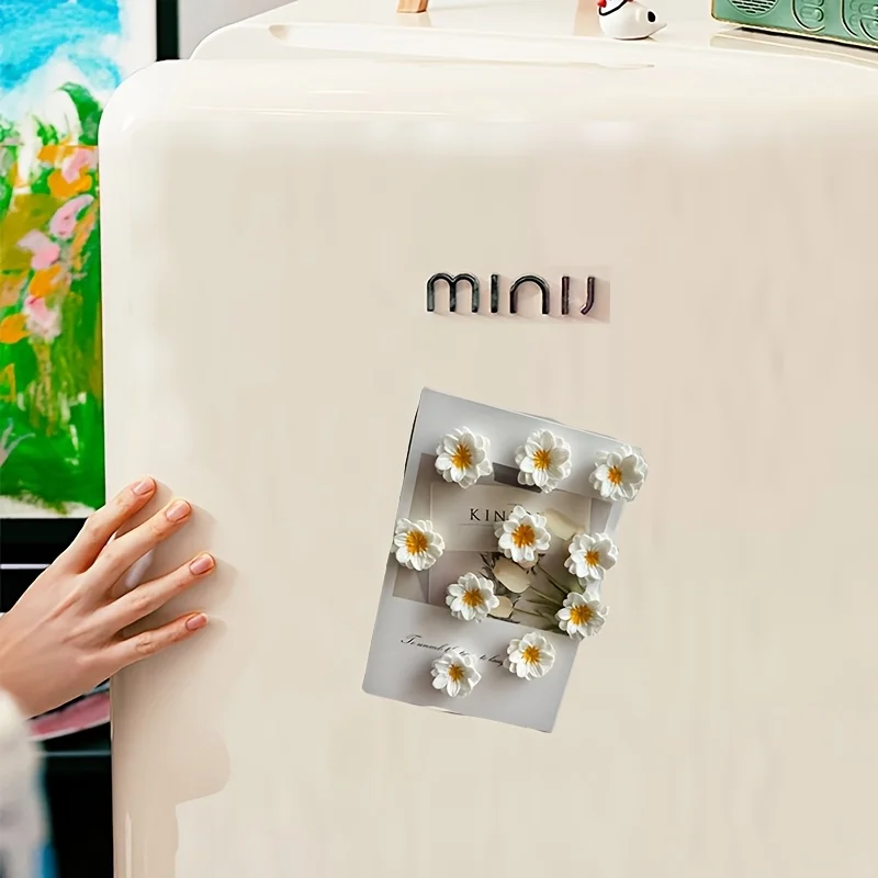10pcs Simulation Resin Flower Refrigerator Magnets Creative Cute Magnetic Stickers Home Kitchen Decoration Magnets