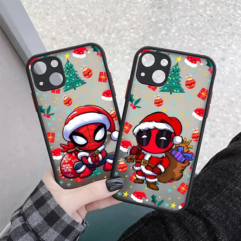 Marvels Christmas New Year Case For iPhone 17 16 15 13 12 11 14 Pro Max 15 Plus 16e 17 Air Shockproof Silicone Clear Matte Cover #3