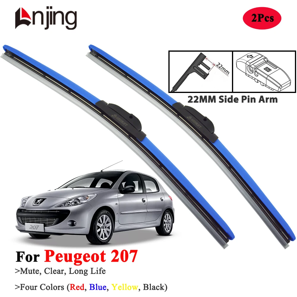 

LNJING красочные щетки стеклоочистителя для Peugeot 207 CC SW 2006 2007 2008 2009 2010 2012 2013 2014 автомобильные аксессуары красные дворники лобового стекла