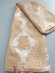 Kalume di Lusso Africano Tulle Broccato Tessuto di Pizzo di Alta Qualità Francese Doratura Tessuto di Pizzo Per Cucire Panno Fai Da Te Vestito Da Partito F3840