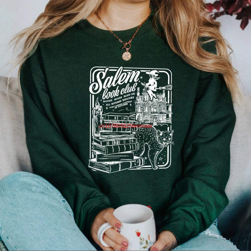 Salem Book Club Sweatshirt Bookish Halloween Sweater Spooky Book Lover Hoodie Salem Witches Shirt Salem Witches Sweatshirts