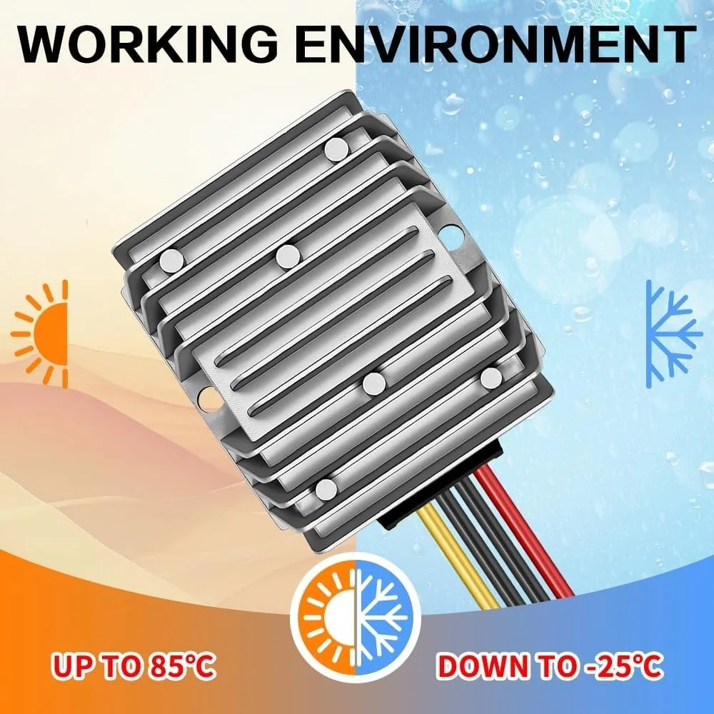 DC/DC Stabilizer 12v to 19V 5A 8A 10A Converter Step up Transformer Boost Converter Waterproof Automatic Converter for Golf Cart 4