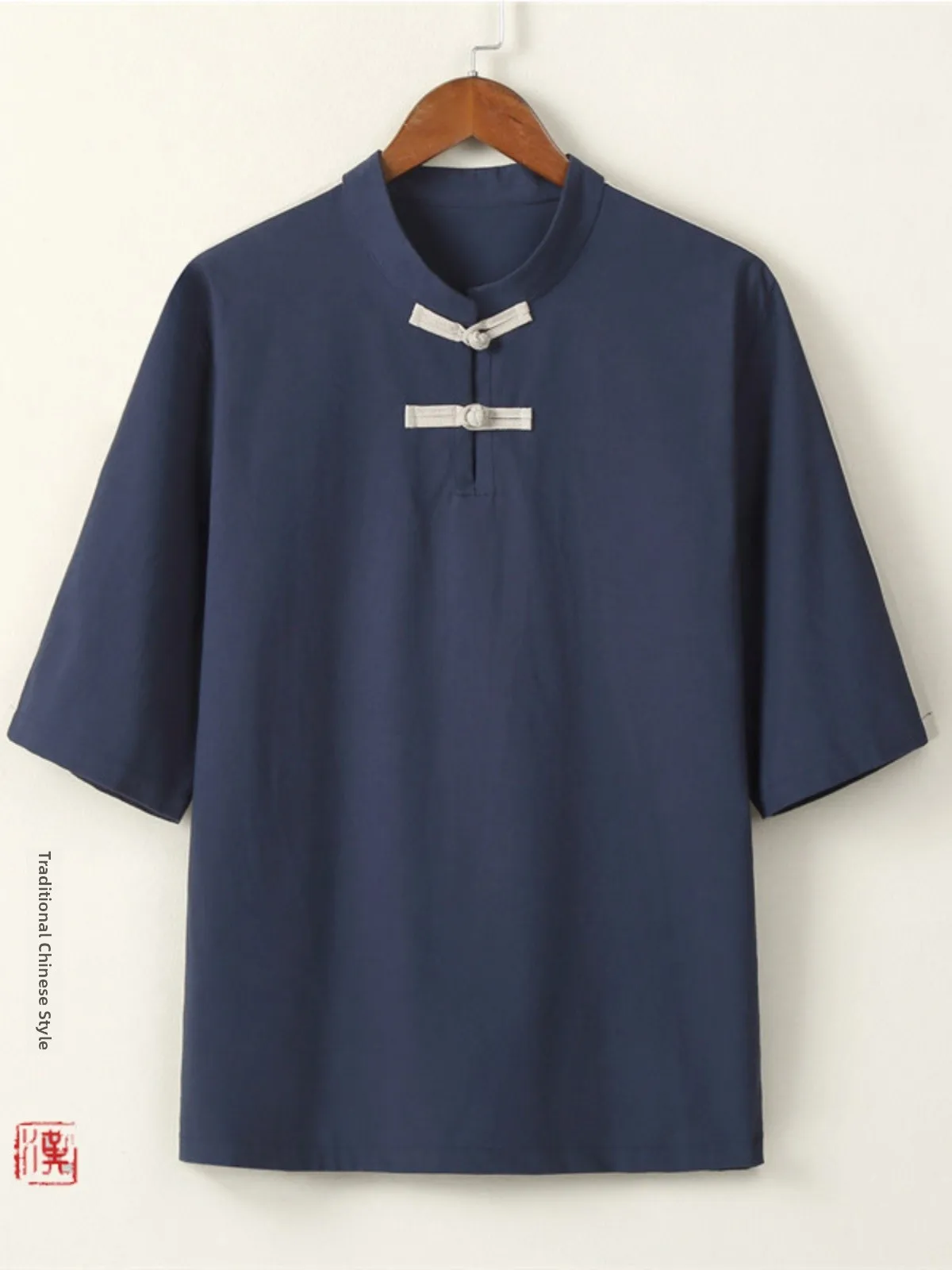 

Cotton Linen ort Sve T-irt Men's Summer Faion Retro Button Chinese Sle f Sve Body Fit Loose pe round Ne