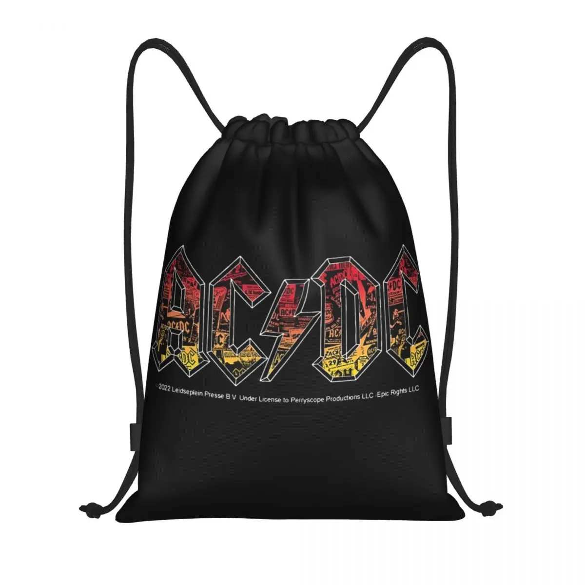 

Rock Band Music AC Bag Drawstring Backpack Sports Gym Sackpack String Bag for Working Out