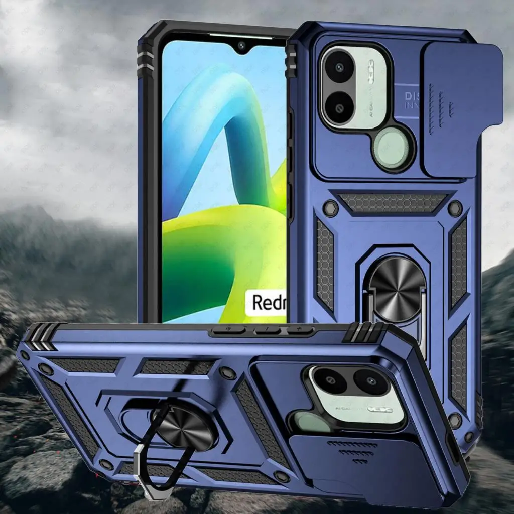 Shockproof Armor For Xiaomi Redmi A1 A2 Case Slide Lens Protect Fundas For Redmi A1 Plus Cover for Redmi A2 Plus 4G Phone Case