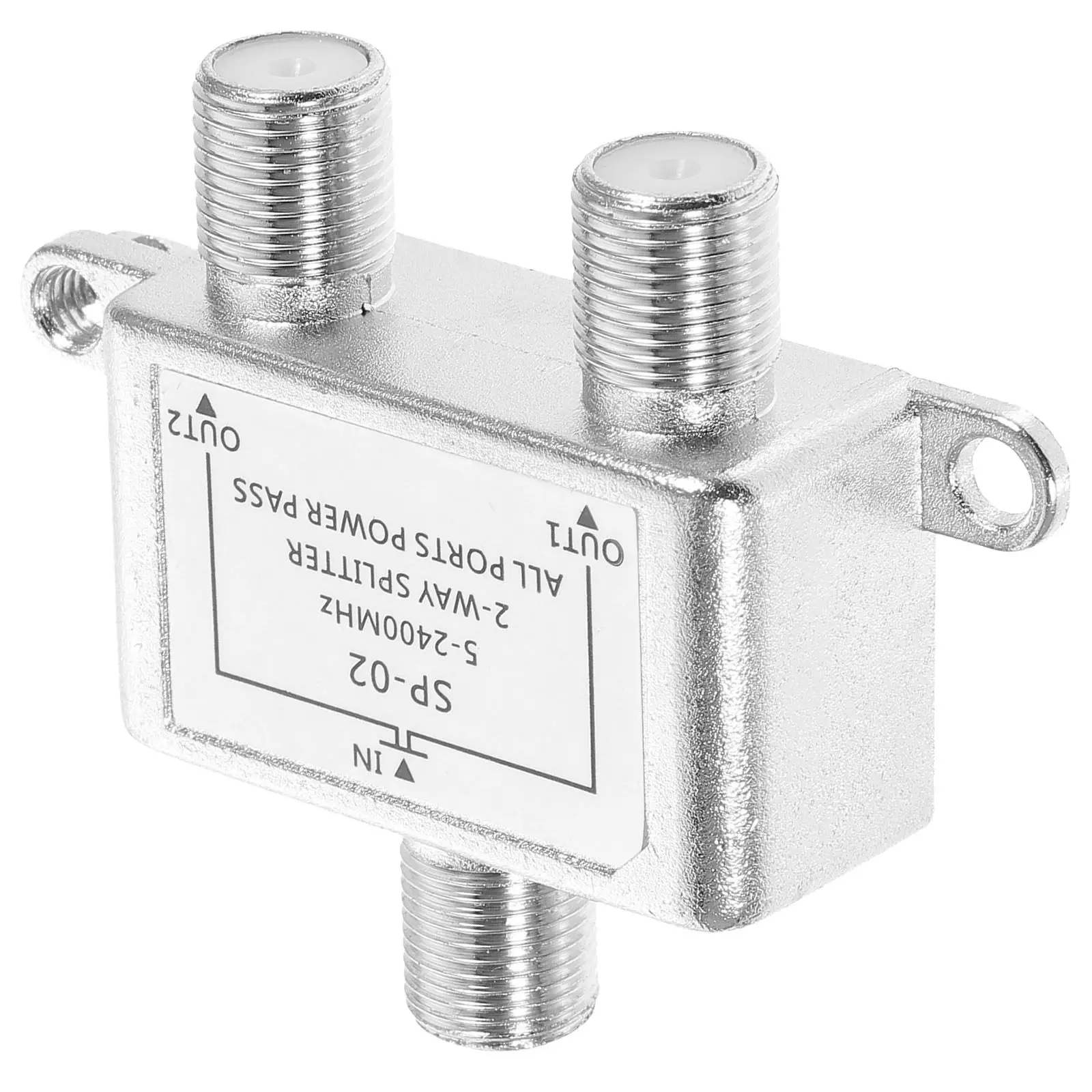 Coaxial Cable Splitter 5-2400Mhz 2 Way Split Signal for Cable TV Satellite Amplified Antenna Amplifier Systems