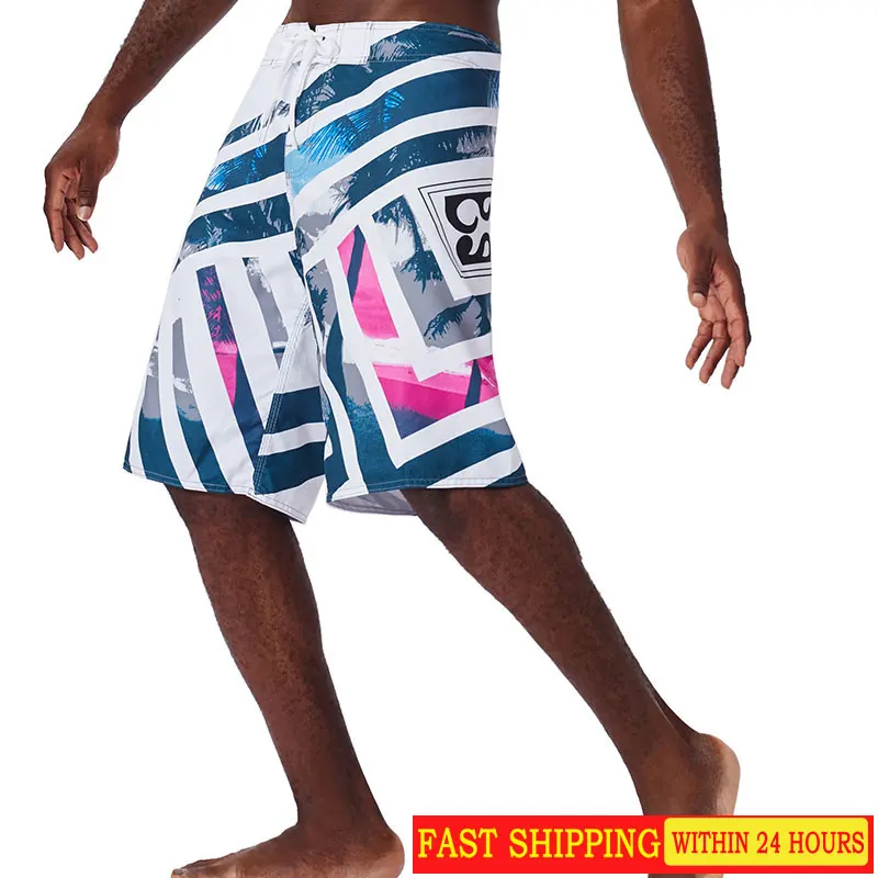 Men Beach Quick Drying Shorts Summer Mens Surf Beach Shorts Fast Dry Swim Trunks With Lining Bermuda Fitness Muscle Short Pants