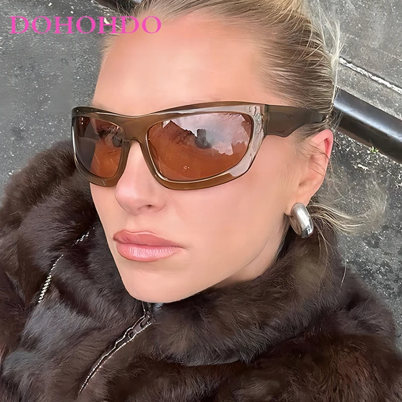 

DOHOHDO Luxury Y2K Fashion Sunglasses Women Brand Designer Square Punk Sports Sun Glasses Men Goggle UV400 Fashion Eyewear Lady