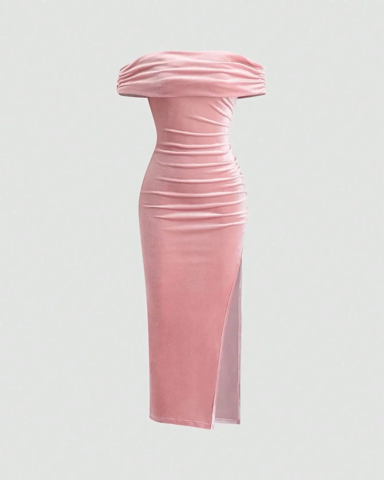 Customized Simple Velour Evening Dress Temperament Boat Neck Off The Shoulder Sleeveless Prom Dress Temperament Part