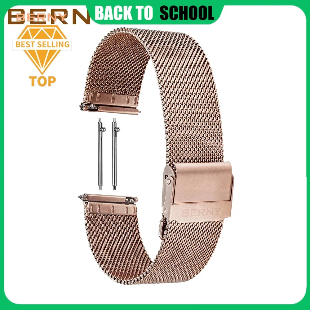 

Quick Release 20mm Gold Watch Strap for Men 316L Stainless Steel Band 22mm Mesh Waterproof Milanese Bracelet Watch Accessories