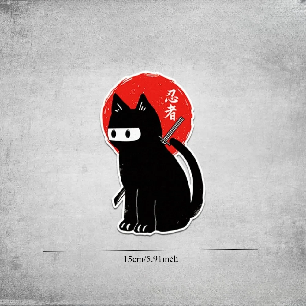 1PC Ninja Cat Sticker, Anime Style Vinyl Decal for Car Motorcycle Laptop,Waterproof Durable, Cool Gift for Japanese Culture