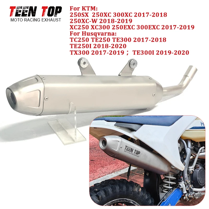 For KTM 250SX 250XC 300XC 17-18 Exhaust Muffler 250XC-W 18-19 Slip-On Exhaust Pipe Dirt Bike Tailpipe OEM Escape Moto Silencieux
