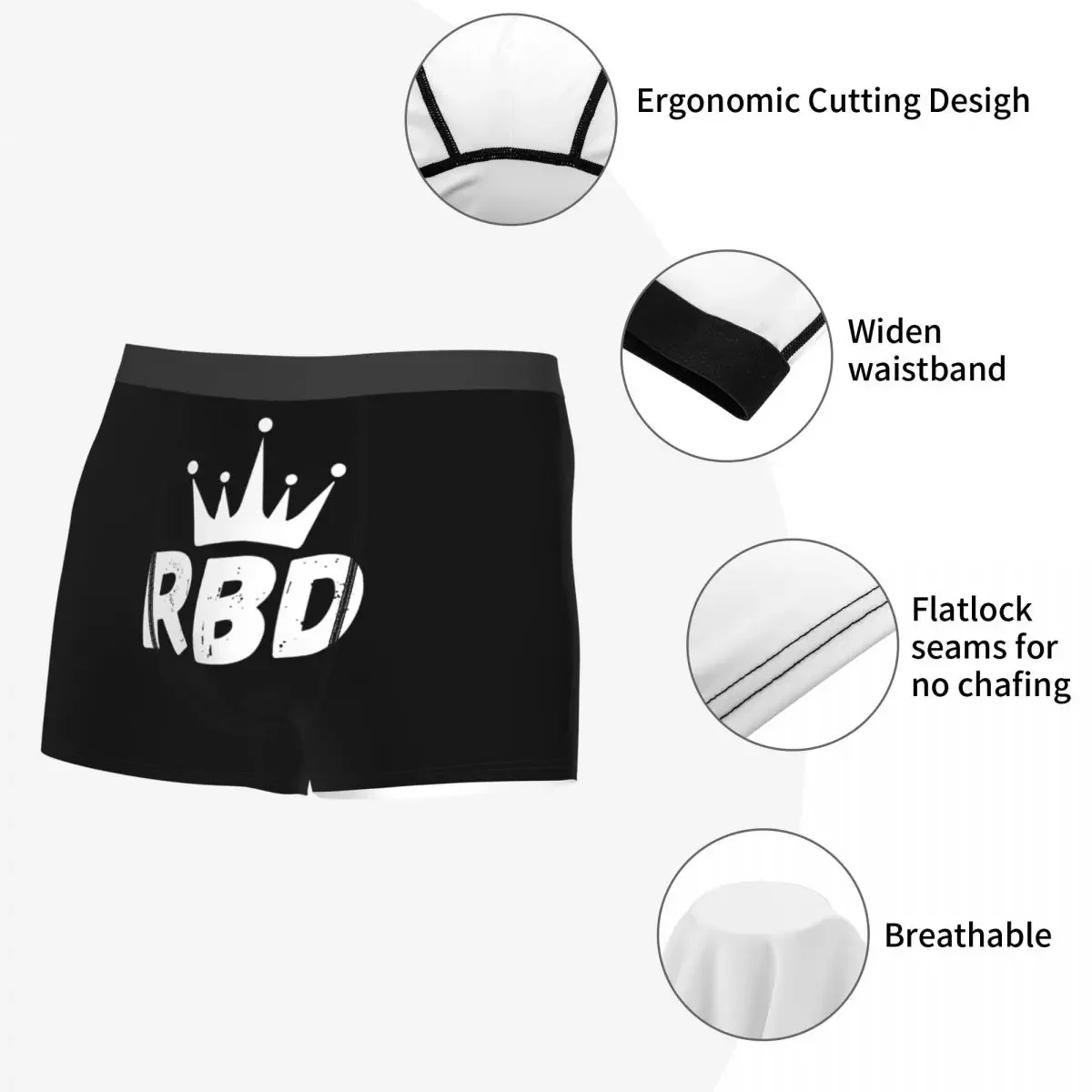 Nieuwigheid Boxer Rbd Mexicaanse Shorts Slipje Mannen Ondergoed Logo Rebelde Polyester Onderbroek Voor Homme