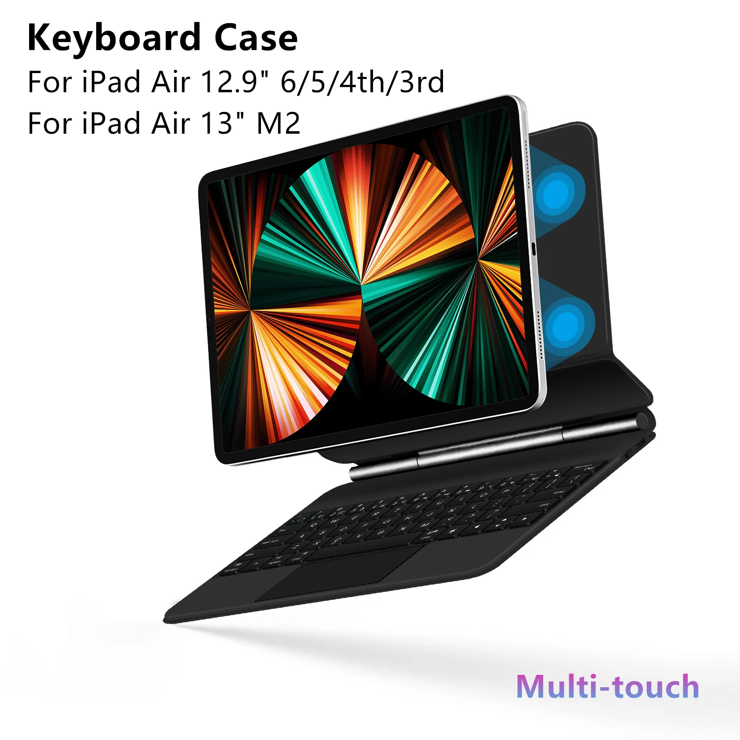 

Keyboard Case For iPad Air 13 Inch (M2) 2024 iPad Pro 12.9" 6th 5th 4th 3rd Generation Magnetic Magic Multi-Touch Trackpad Cover