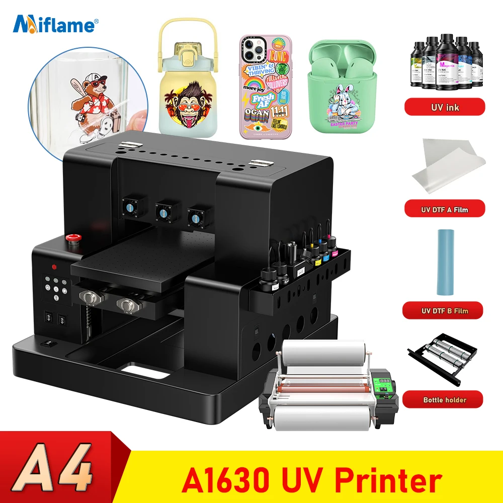 A4 UV Flatbed Printer For Epson L805 UV Printing Machine with Varnish UV DTF Printer Sticker impresora For Bottle Acrylic Golf