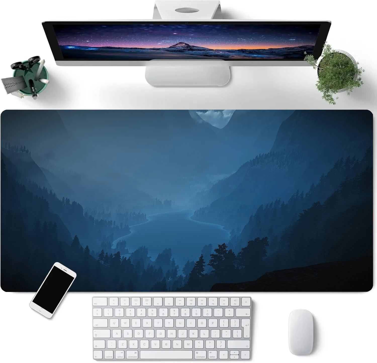 

Mountain Landscape Blue Mouse Pad Large Computer Offices Game Mat Rubber Anti-slip Gaming Accessories Keyboard Long Desktop Pads