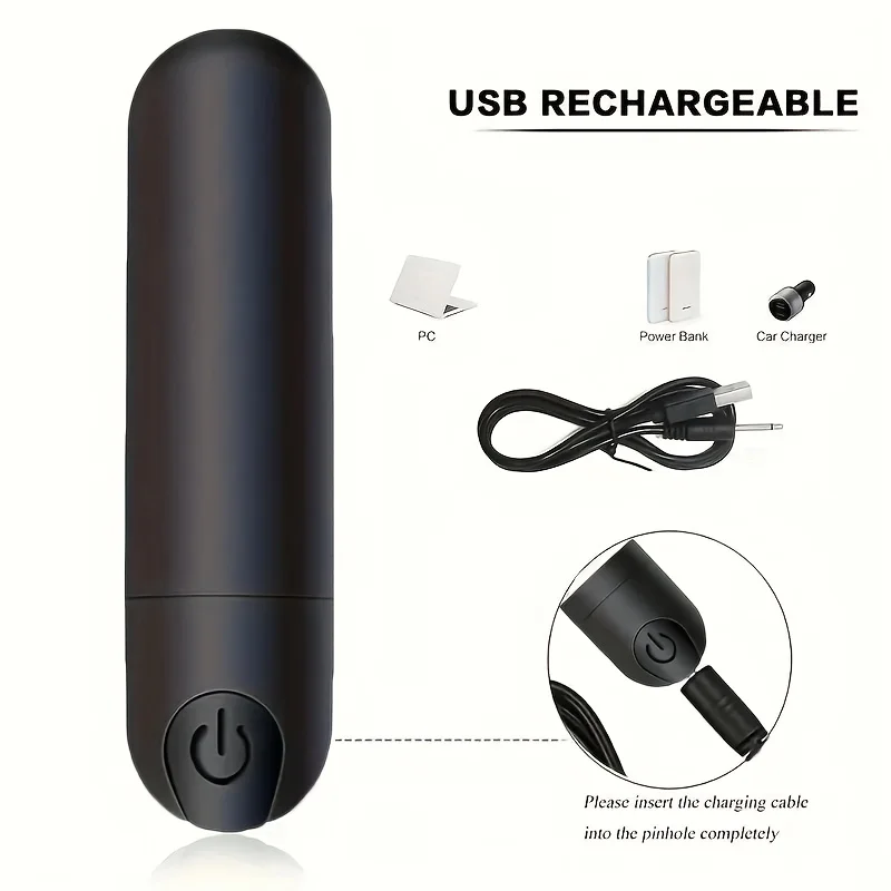 1 قطعة هزاز رصاصة يعمل بمنفذ USB مع 13 ترددًا، لعبة صغيرة للبالغين للإناث للاستمناء والتدليك، اهتزاز قوي