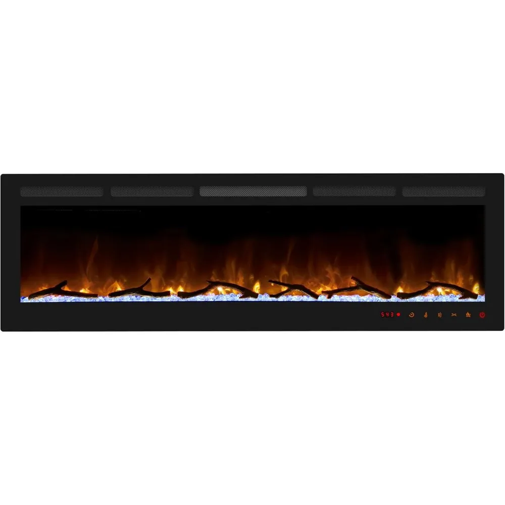 

72 Inch Electric Fireplace, Recessed Fireplace Insert and Wall Mount Fireplace Heater with Remote & Touch Control