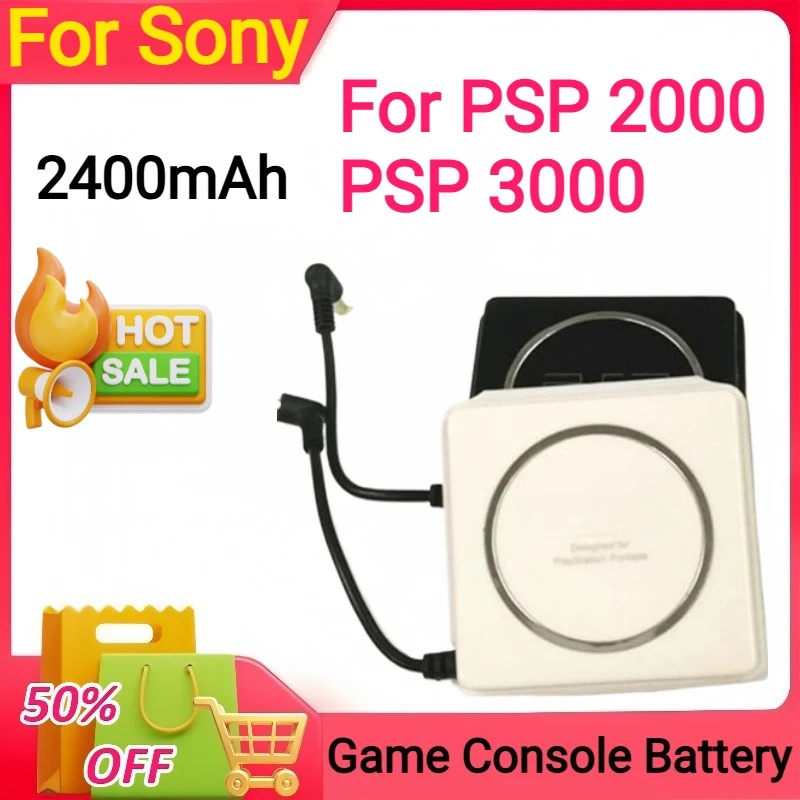 

2400mAh Portable External Battery Backup for Sony PSP 2000 3000 Game Accessories Kit for PSP Power Bank Storage Pack
