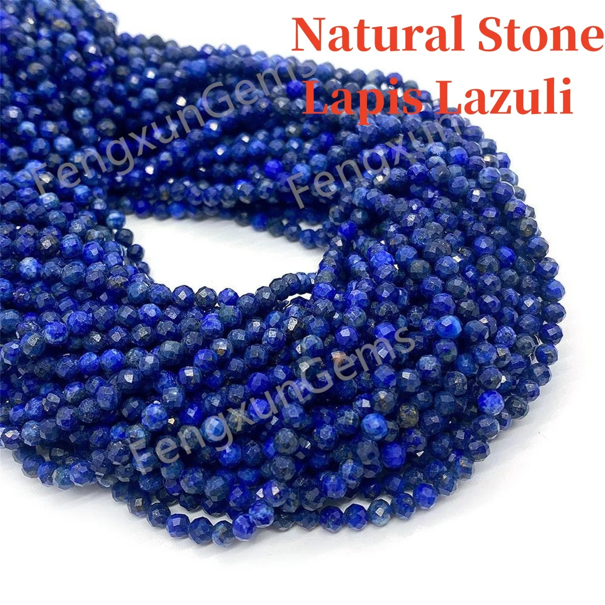 2 3 4mm Afghanistan mines Area Lapis Lazuli Natural Stone Loose Round Ball Faceted Beads for Bracelet making DIY Accessories