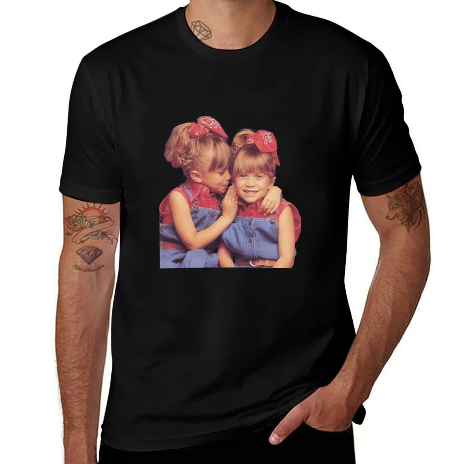 

Mary Kate & Ashley Olsen Twins Full House T-Shirt oversized t shirt for a boy boys whites T-shirt men