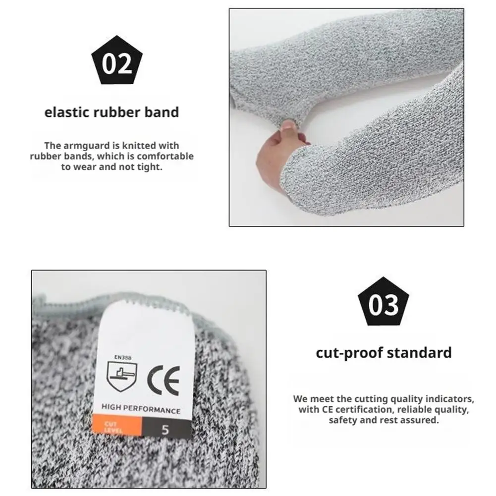 المستوى 5 HPPE قطع مقاومة المضادة للثقب حماية العمل غطاء للذراع الذراع كم صيانة السيارات قفازات العمل الواقية  #5