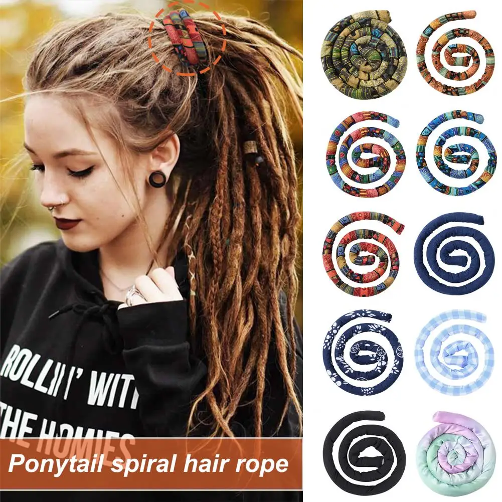 Bendable Hair Band Ethnic Ponytail Hair Rope Dreadlocks Hair Tie Flexible Iron Wire Embedded Ponytail Holder Hair Accessories