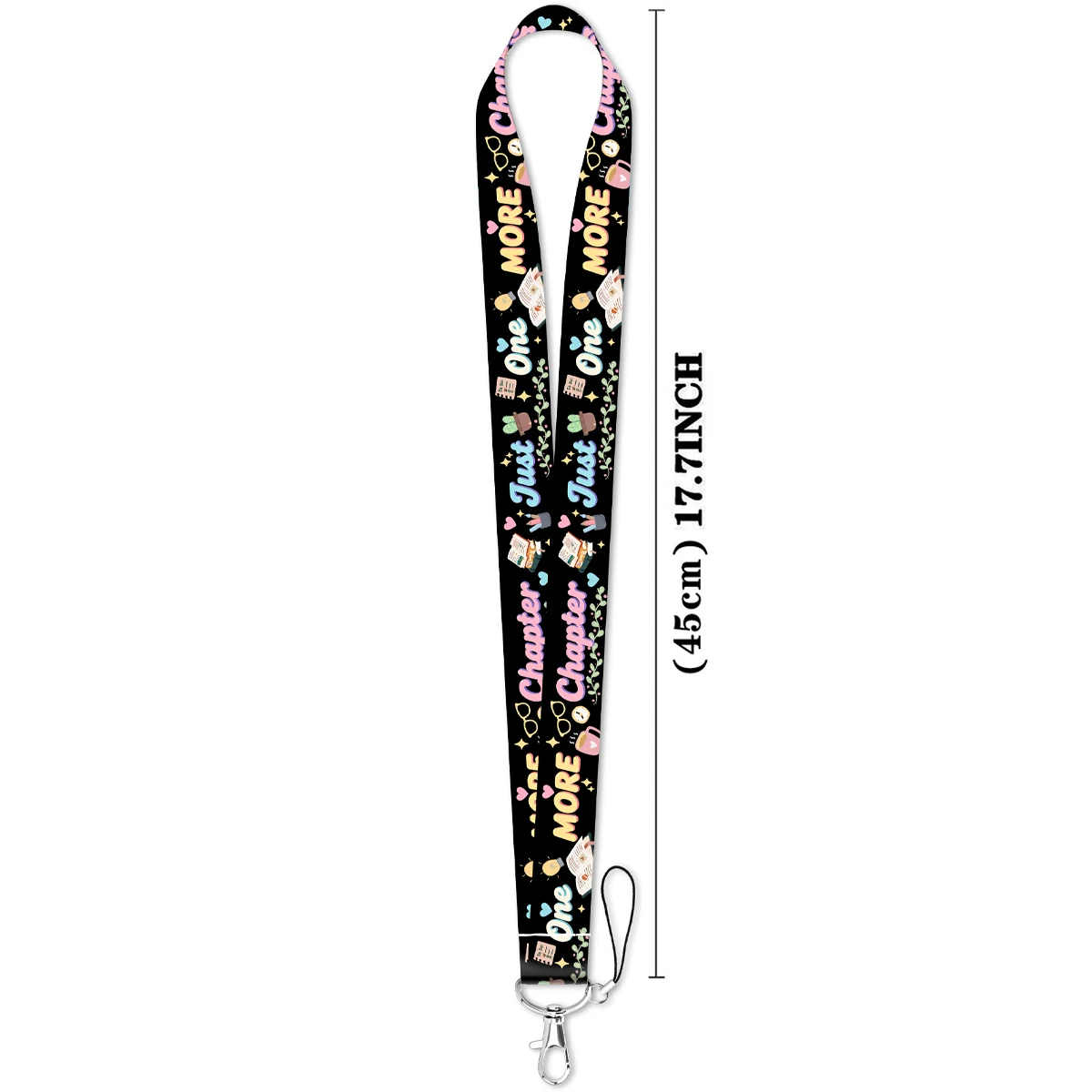 Just One More Chapter Quotes Credential Holder Neck Strap Lanyard for Key Keychain USB Badge Holder Keyring Accessories Gifts
