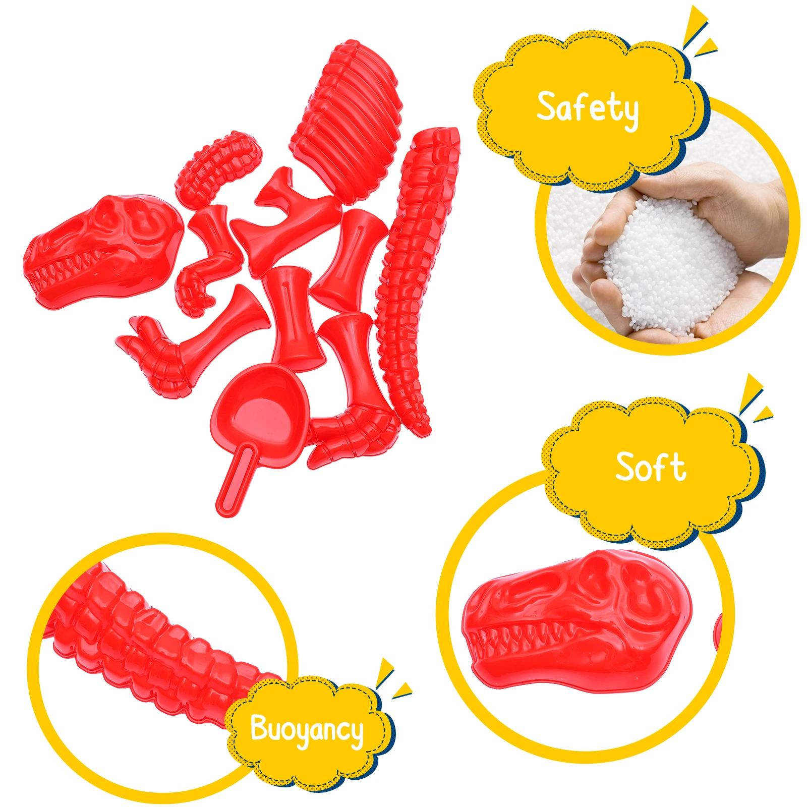 

Dinosaur Sand Model Toys Kids Construction Playing with Red Plastic Figures Child