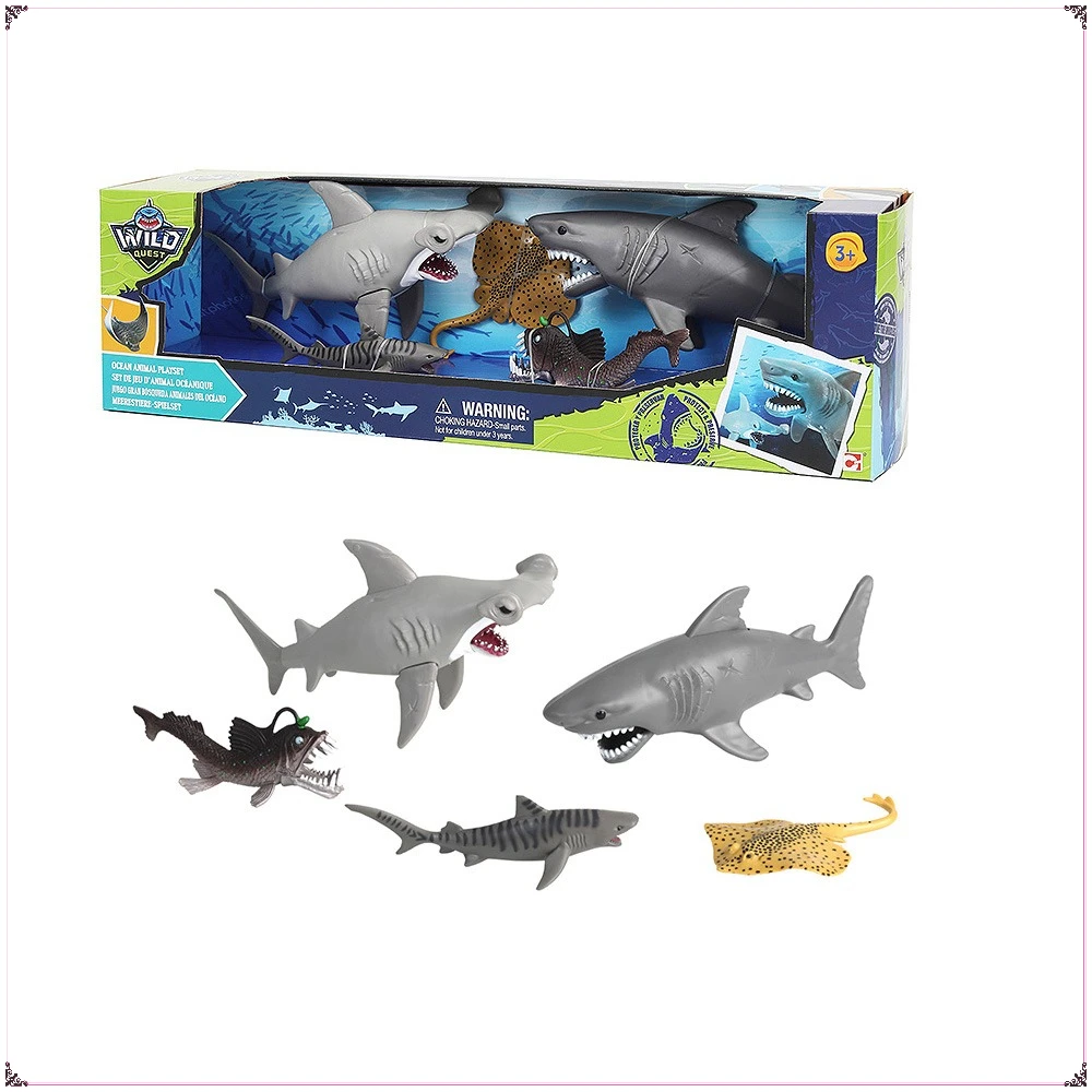 

Marine Animal Combination Series Action Toy Figures Tiger Shark Symbolophorus Veranys Model Toys Decorative Ornaments Kids Gifts