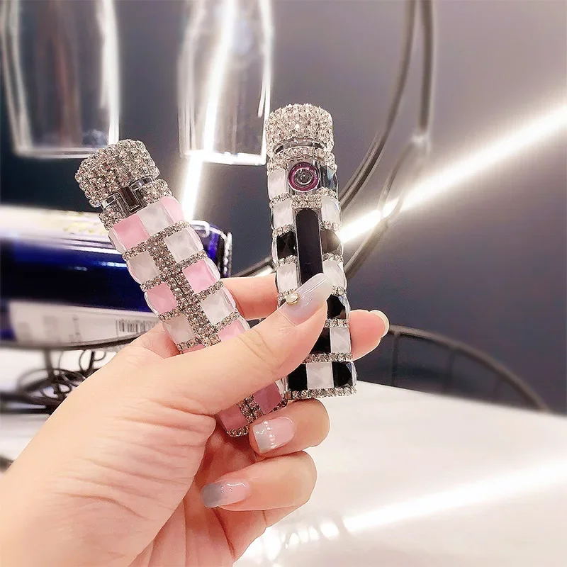 Diamond Double Arc Cute Lighter, Portable Cigarette, Windproof, Induction, Personalized, Cool Gift for Lady
