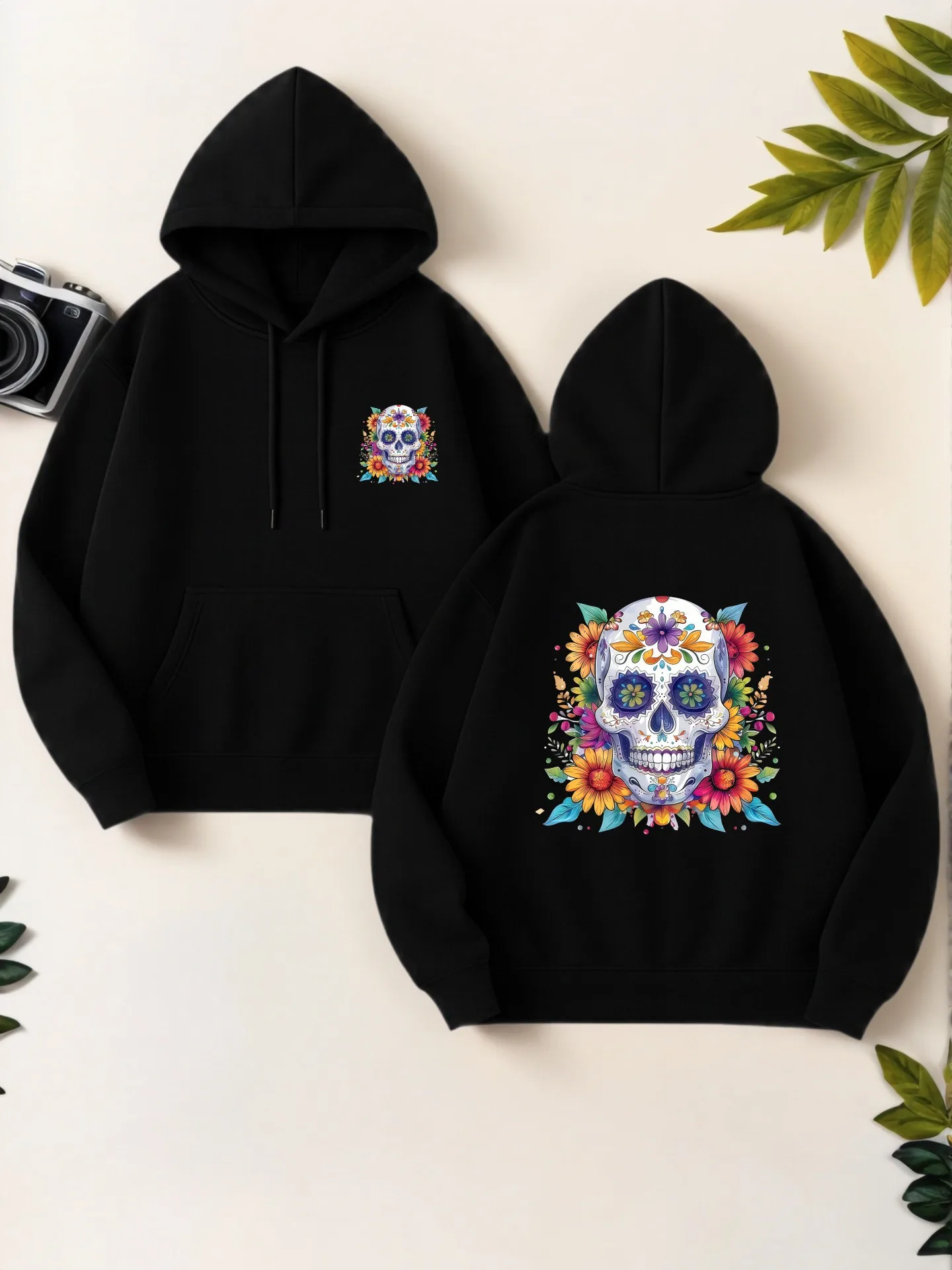 

Graphic Hoodie Women, Floral Graphic Aesthetic Design, Soft Fabric, Casual Everyday Wear, For Teens