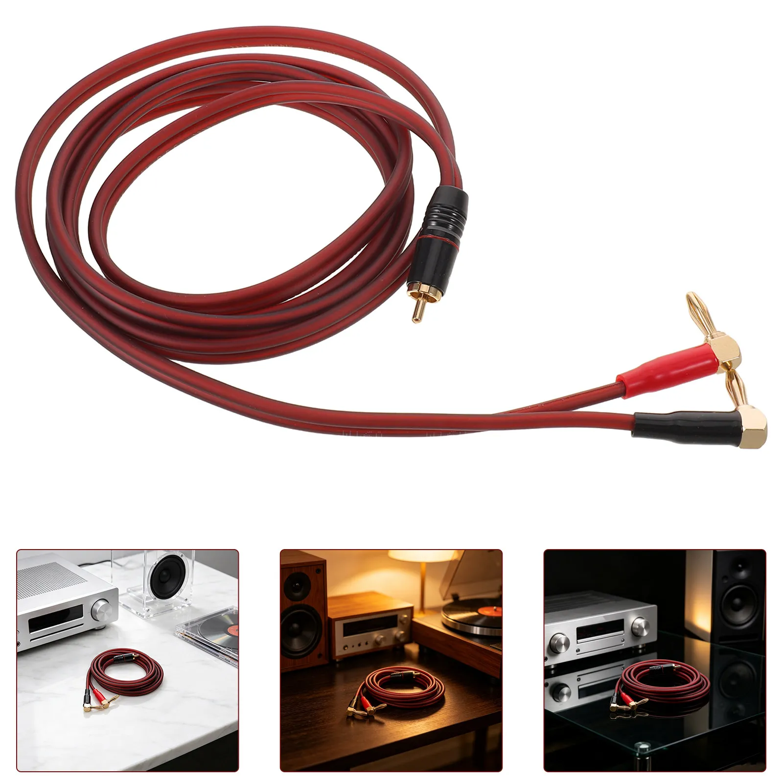 Splitter Cable Y Adapter Audio Video Extension Cord for Subwoofer Amplifier TV Speaker Home Car Audio Systems