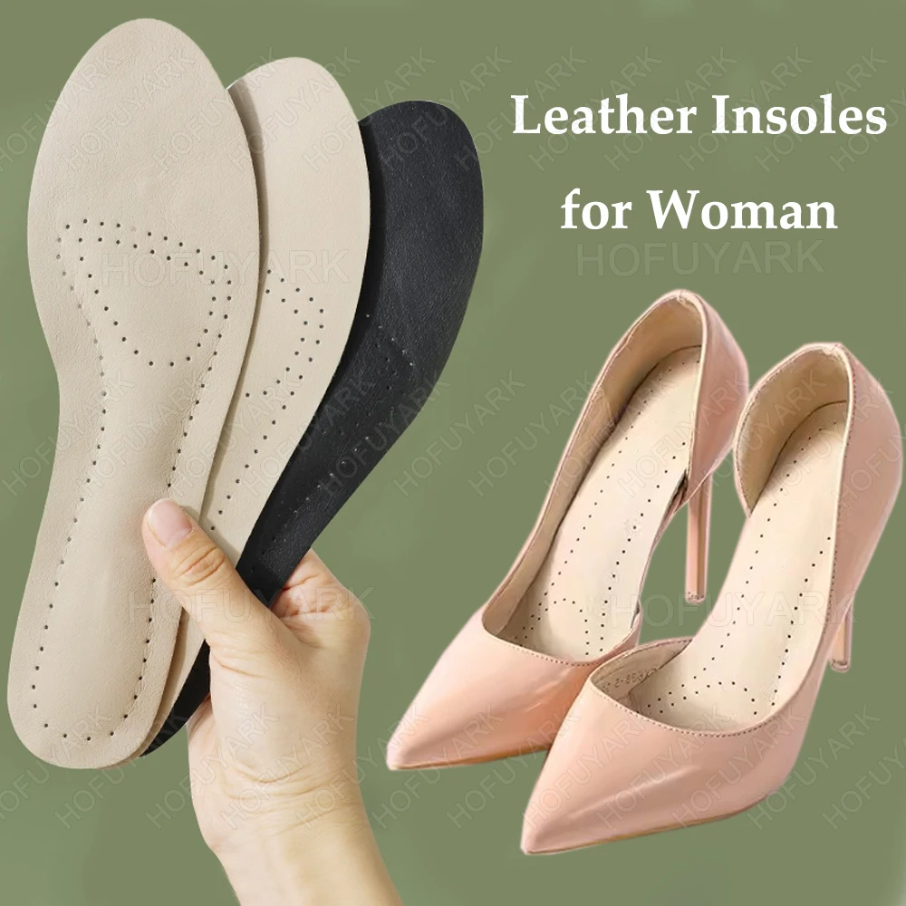 

Self-Adhesive Leather Insoles for High Heels Sandals Non-Slip Shoes Pads Soft Breathable Shock Absorbing Arch Support Insole