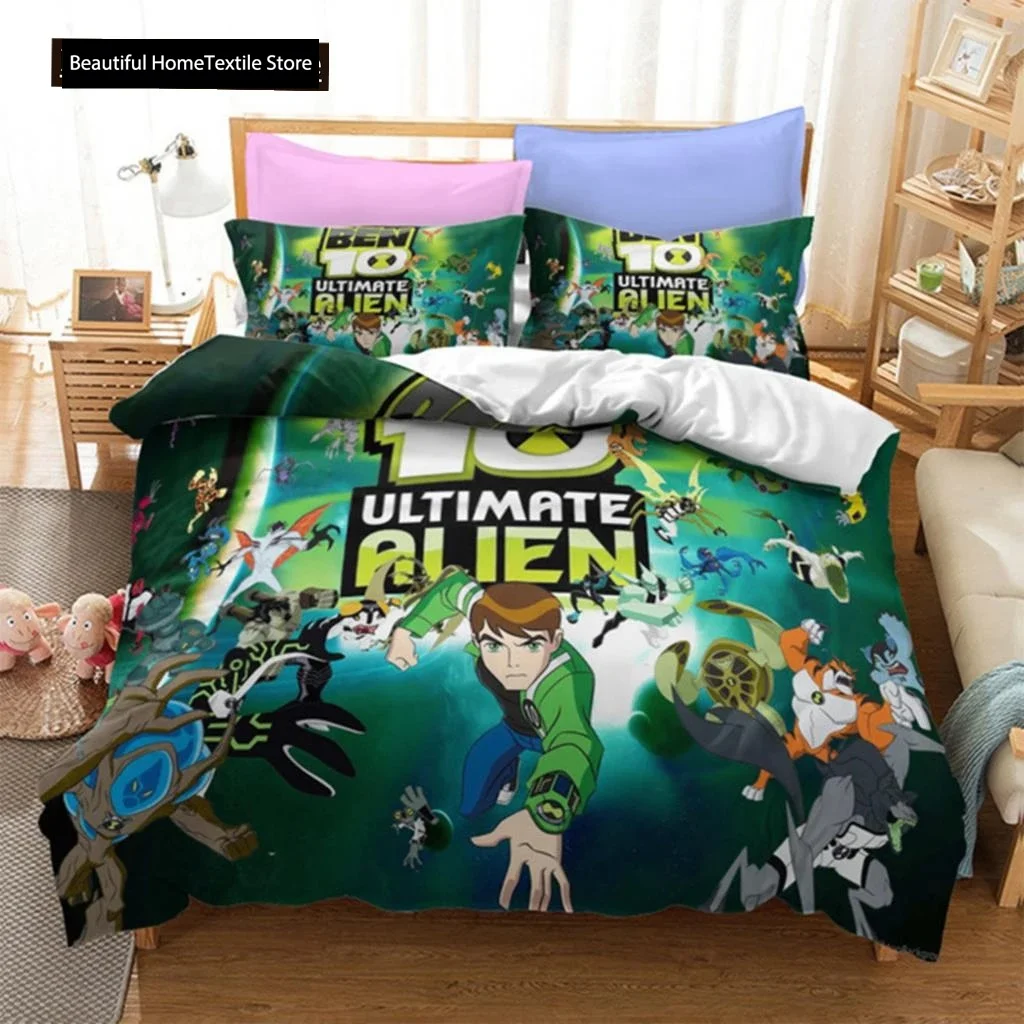 Anime Ben Gwen Duvet Cover 10 Cartoon Bedding  Sets Boys Adult Gifts Bed Set Quilt Comforter Covers Home Textiles