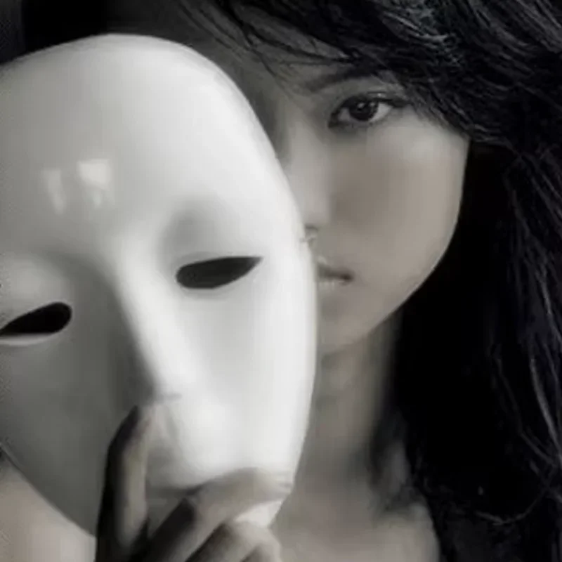 10 pièces Halloween bricolage fête visage d'horreur complet femmes hommes masques papier blanc blanc Cosplay peintable Couple demi Mache enfants artisanat