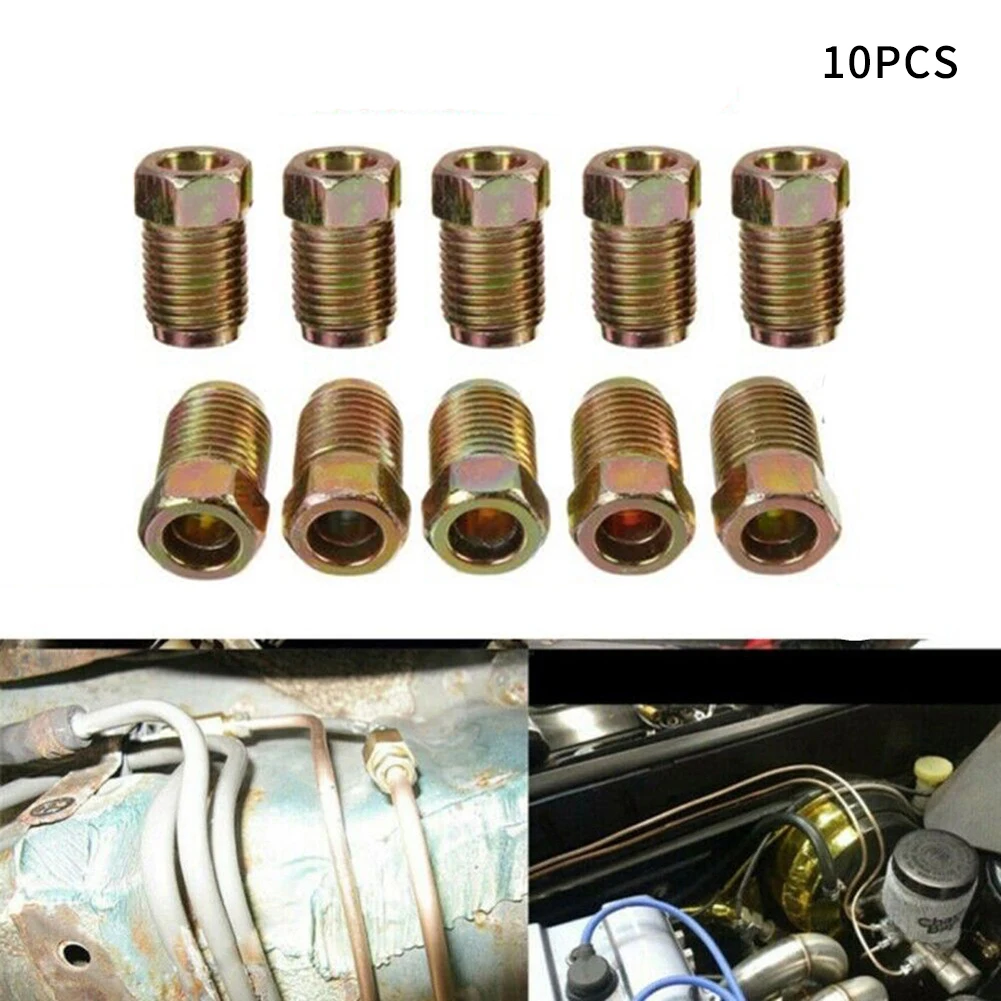 

10pcs Brake Pipe Nuts Galvanized Male Metric Nut 12mm X 1.0mm Fits For 3/16 \" Pipe Iron Galvanized Brake Cable Connector Kit