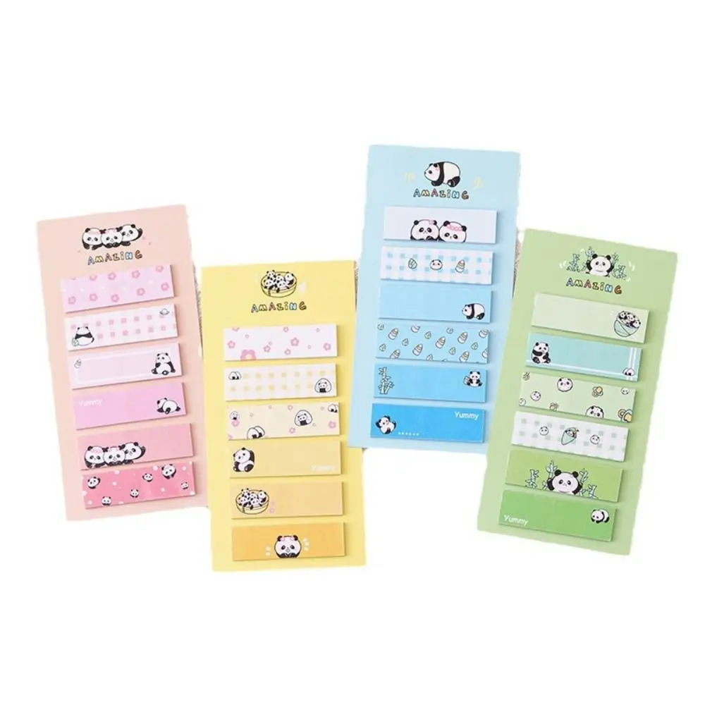 Deco Tabs Kawaii Panda Sticky Notes Cartoon Creative Note Pads Girl Heart Multifunction Classification Label Office Supplies