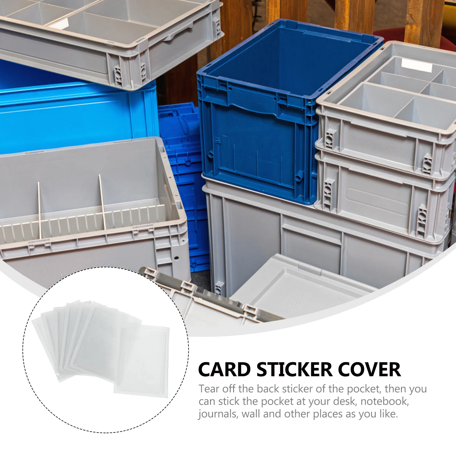 

10 Pcs Self-adhesive Label Card Holder Pockets Transparent Clear Sleeves Air Holders Cards Pouches Pvc