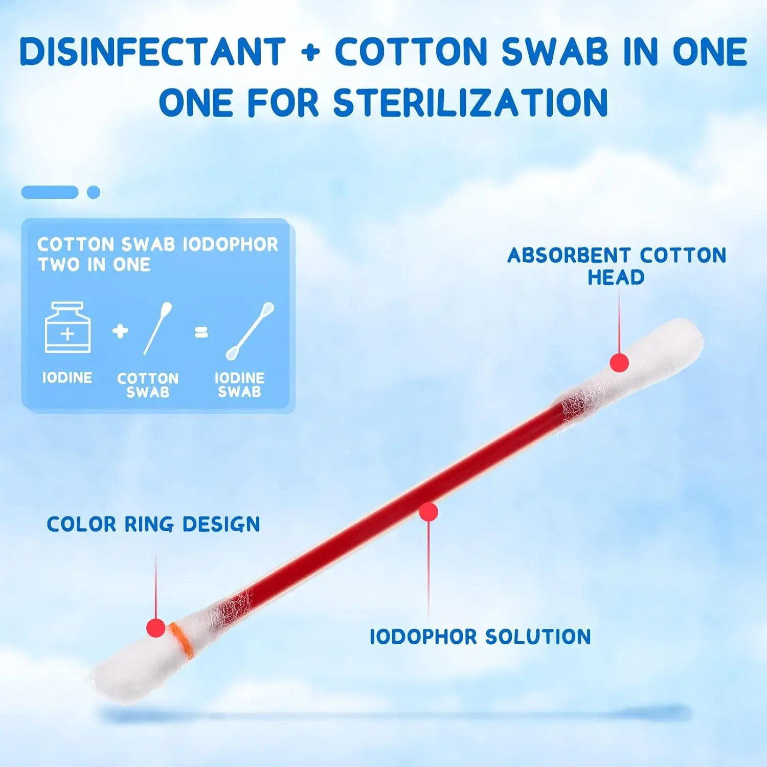 OEM Wholesale Disposable Medical Iodophor Swabs Povidone Lodine Swabs for Hospital First Aid Use