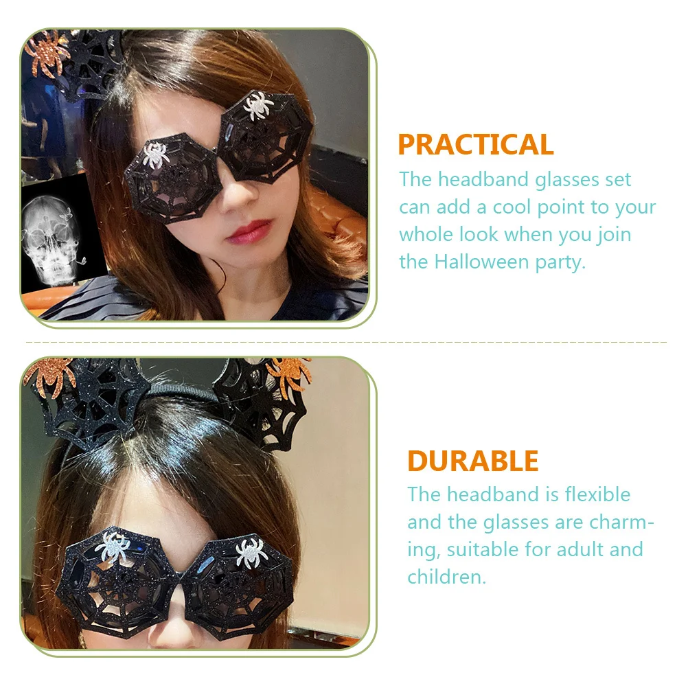

Halloween Headband Glasses Set Party Props Eye Catching Cosplay Accessories for Festival Decorations and Charming