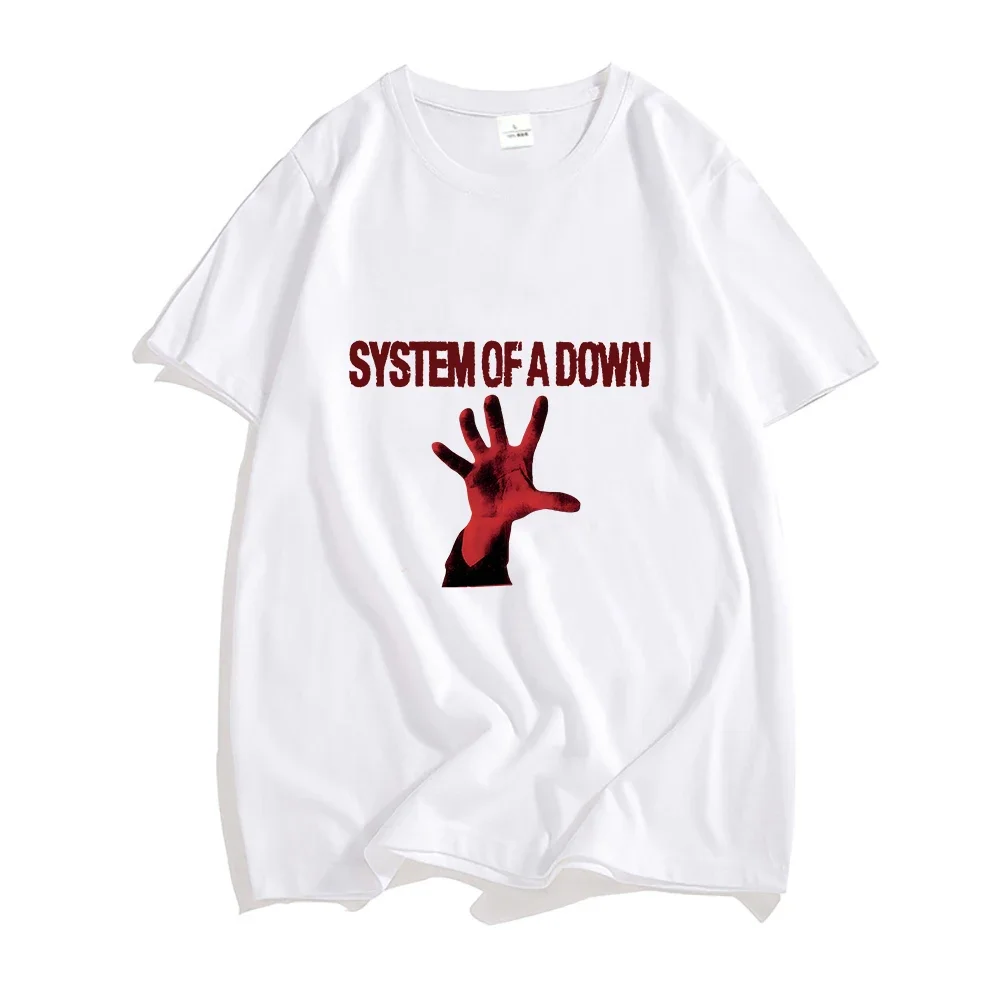 Systeem van een donsoverhemden Retro Band Tees Zomer Casual kleding Creatieve grafische dames heren T-shirt Gedrukt streetwear T-shirt
