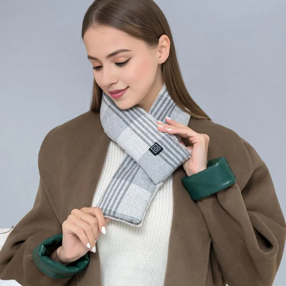 Winter Heating Scarf For Women Men 3 Heat Settings Rechargeable Warm Scarf Waterproof Lightweight Camping Neck Heating Pad