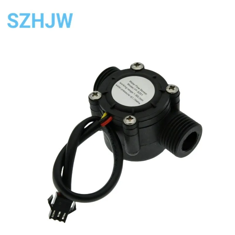 Water Flow Sensor 1-30L/min Hall Flowmeter Sensor Control Liquid Flowmeter Measure Instrument 2.0MPa YF-S201 for Arduino