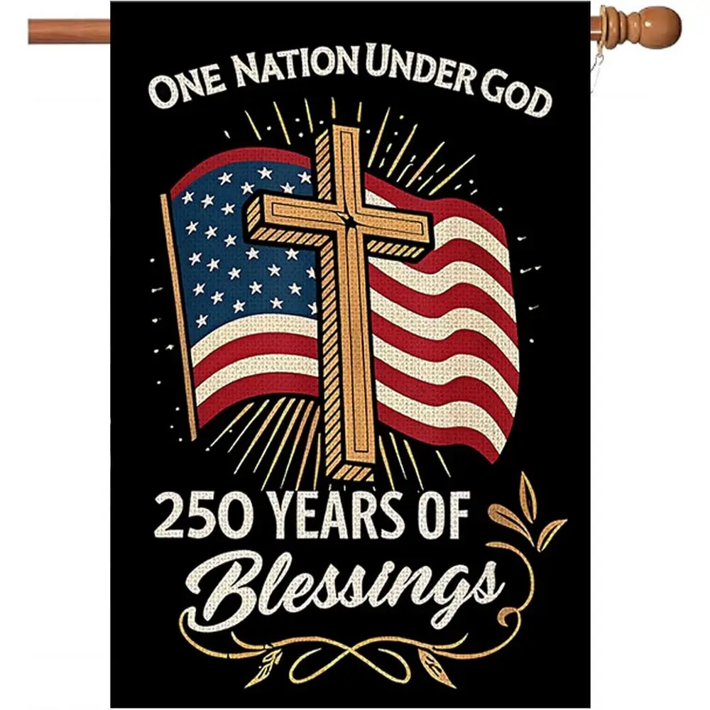 

Patriotic Garden Flag, 250 Years of Glory, Double-Sided Burlap, 28x40